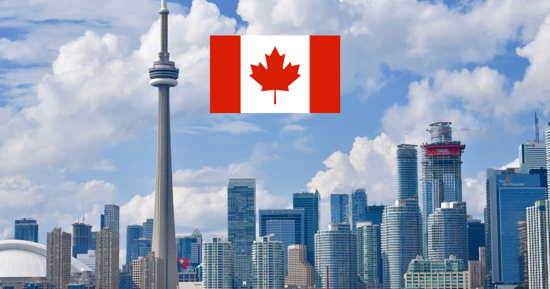 Toronto Skyline with Canadian Flag